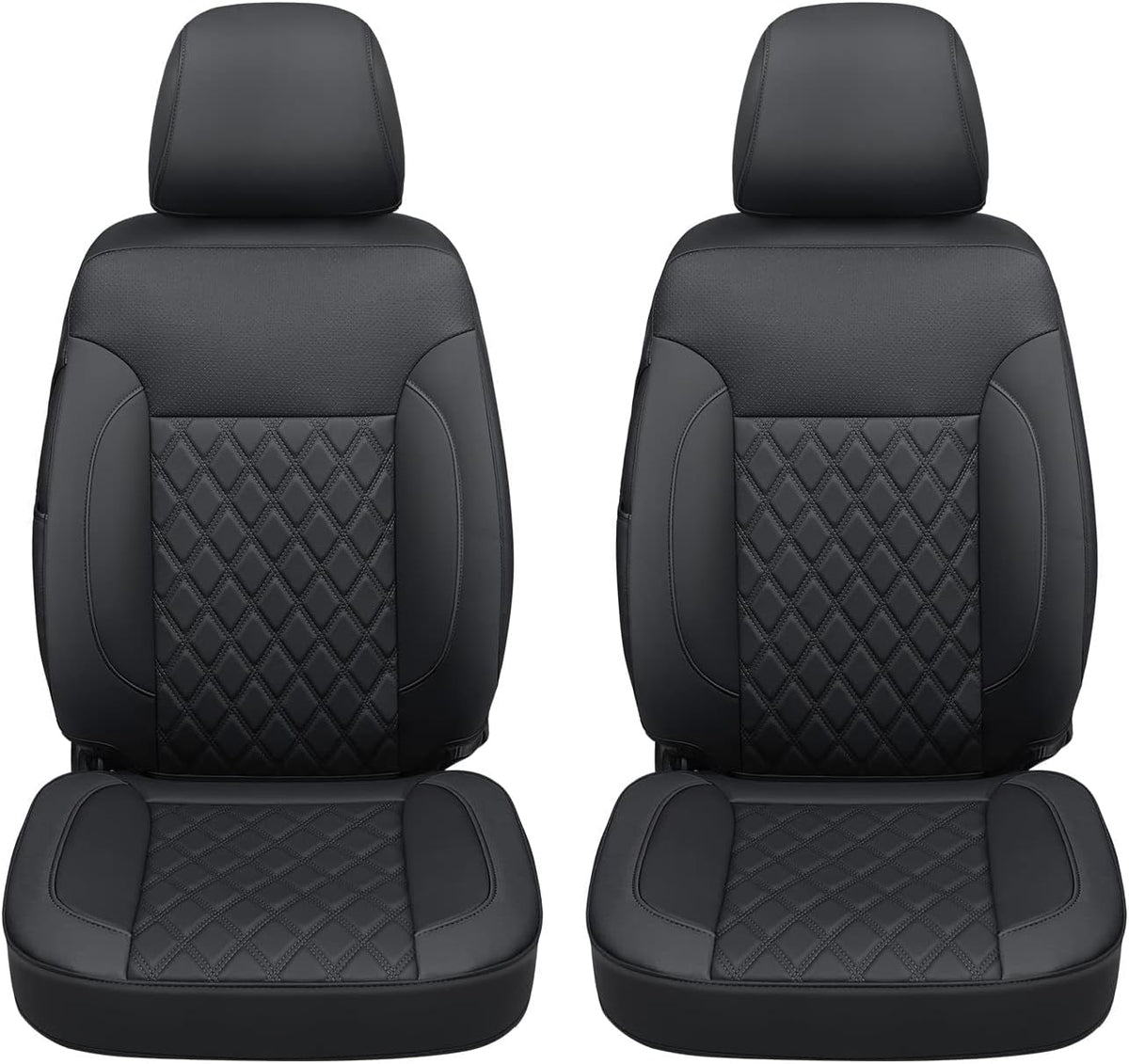 Silverado Seat Covers Full Set with Faux Leather, for 2014-2024 Chevy Silverado GMC Sierra 1500, 2020-2023 Silverado Sierra 2500HD 3500HD Crew Cab