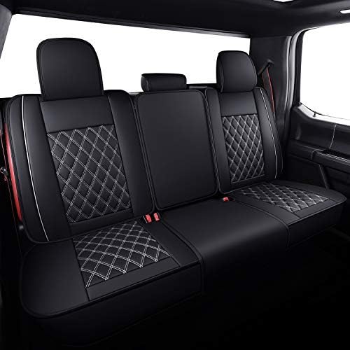 2009 to 2024 Ford F150 and 2017 to 2024 F250 F350 F450 Seat Covers Full Set with Waterproof Leather, Automotive Vehicle Cushion Cover for Cars SUV Pick-up Truck