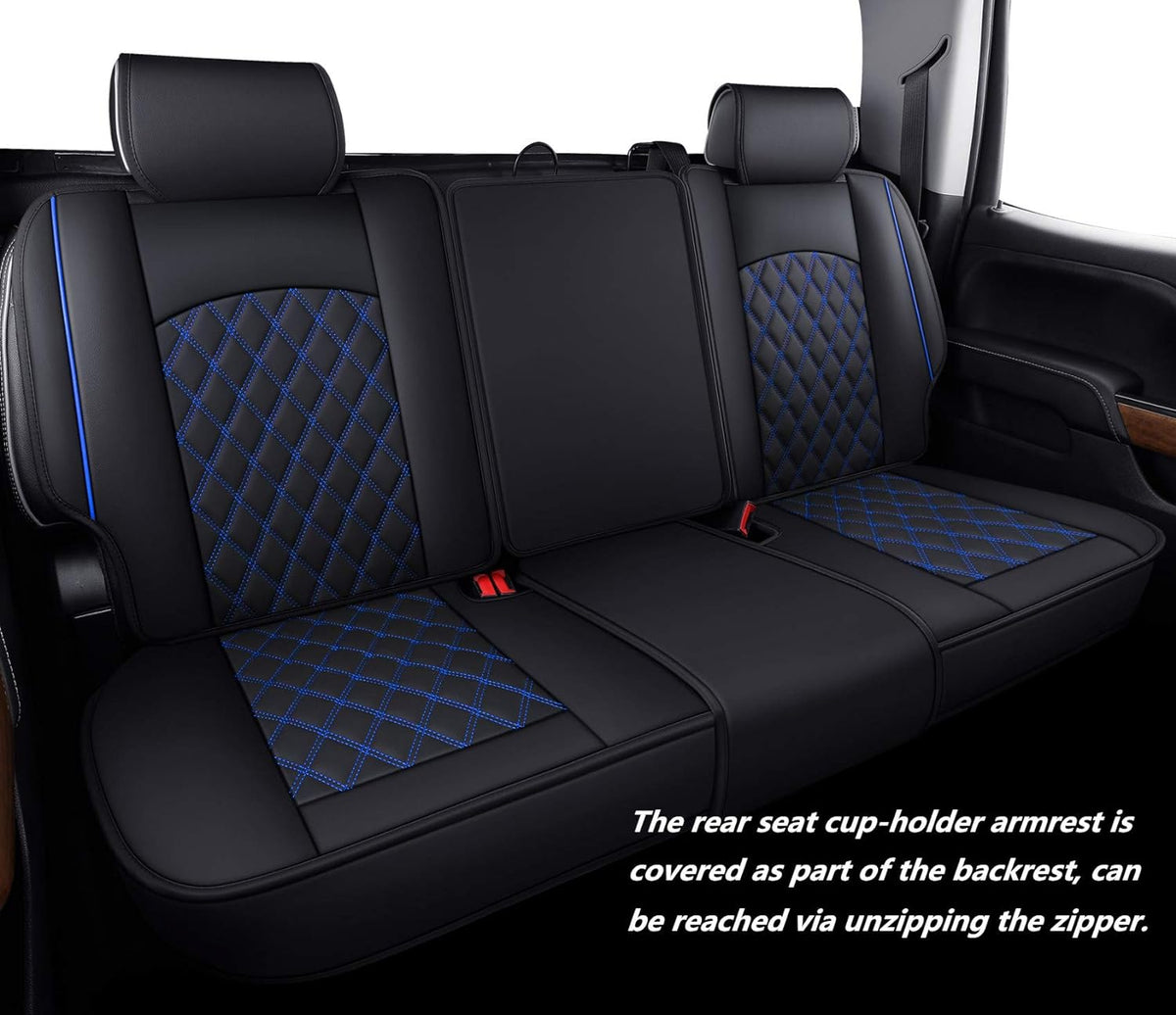 2007-2024 GMC Sierra Chevy Chevrolet Silverado 1500 2500HD 3500HD Trail Boss Z71 Crew Double Extended Cab Waterproof Leather Truck Pickup Cuchion