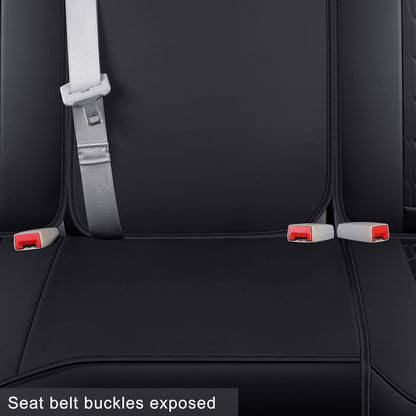 Ram 1500 Seat Covers Front and Back, Also Fit for Minority of The 2006-2020 Ram 2500 3500 Crew Cab& Quad Cab Pickup, with Faux Leather