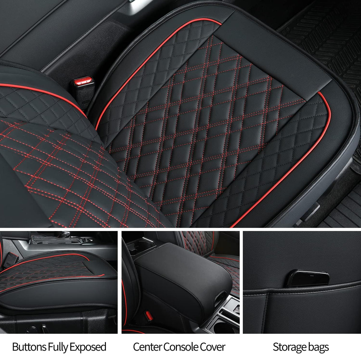 Ford F150 seat covers Fit 2009-2024 F150 SuperCrew and 2017-2024 F250 F350 Crew Cab  With armrest box cushion, all seasons, waterproof leather cushions