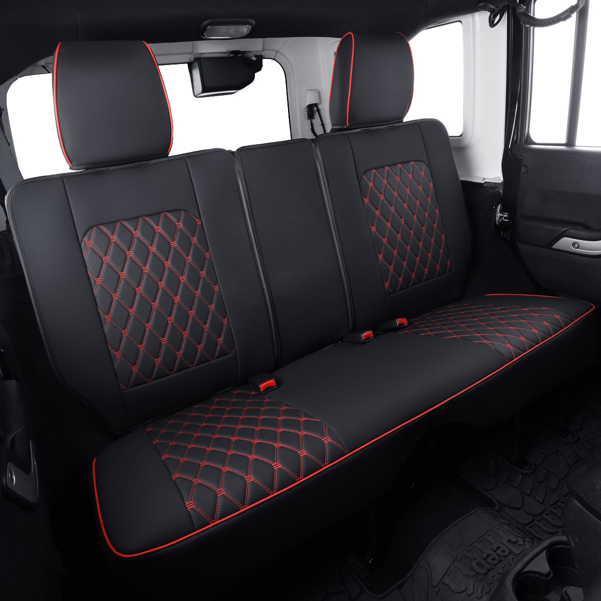 Jeep Wrangler JK JL Front Seat Covers Custom Fit 2/4 Door 2007-2024 Unlimited Rubicon 392 Sahara Willys Sport High Altitude Truck Pickup Waterproof Leather