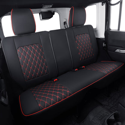 Jeep Wrangler JK JL Front Seat Covers Custom Fit 2/4 Door 2007-2024 Unlimited Rubicon 392 Sahara Willys Sport High Altitude Truck Pickup Waterproof Leather