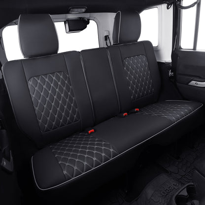 Jeep Wrangler JK JL Front Seat Covers Custom Fit 2/4 Door 2007-2024 Unlimited Rubicon 392 Sahara Willys Sport High Altitude Truck Pickup Waterproof Leather