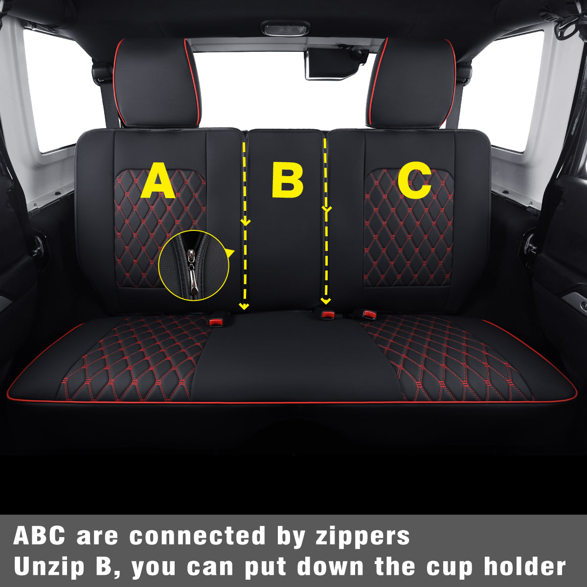 Jeep Wrangler JK JL Front Seat Covers Custom Fit 2/4 Door 2007-2024 Unlimited Rubicon 392 Sahara Willys Sport High Altitude Truck Pickup Waterproof Leather