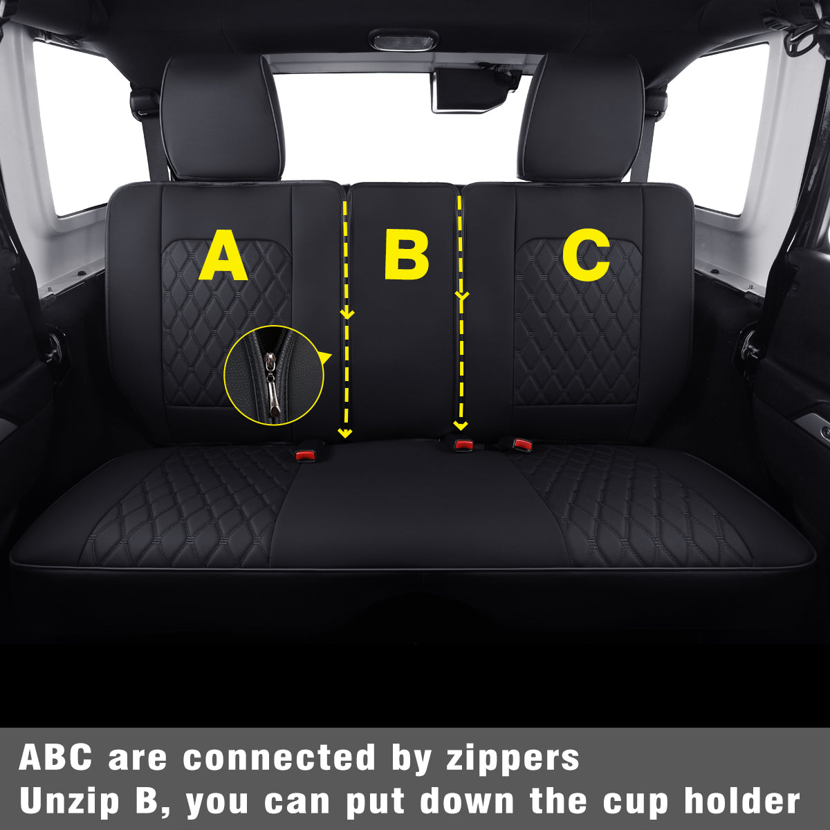 Jeep Wrangler JK JL Front Seat Covers Custom Fit 2/4 Door 2007-2024 Unlimited Rubicon 392 Sahara Willys Sport High Altitude Truck Pickup Waterproof Leather