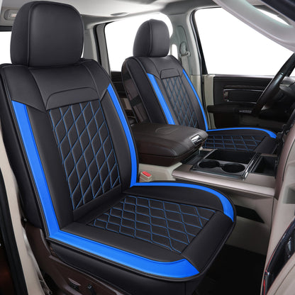 Ram 1500 Seat Covers Front and Back, Also Fit for Minority of The 2006-2020 Ram 2500 3500 Crew Cab& Quad Cab Pickup, with Faux Leather