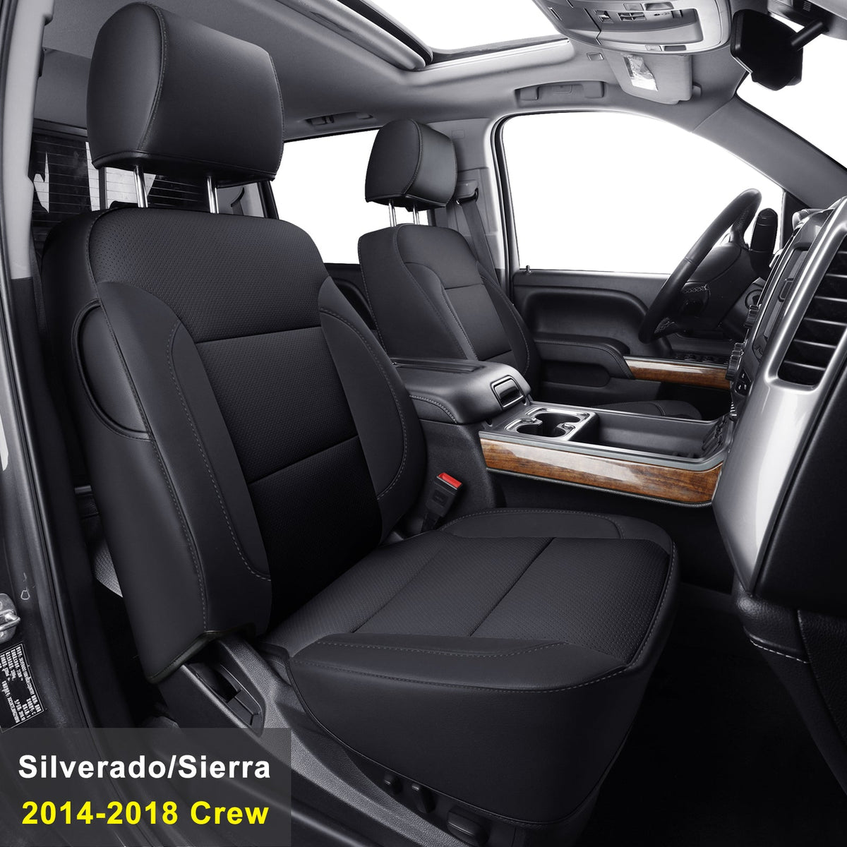 Custom Silverado Seat Covers 2007-2024 Chevrolet Silverado Sierra 1500/2500HD/3500HD crew, all-covered seat covers，dual, extended cab, waterproof leather, , all seasons