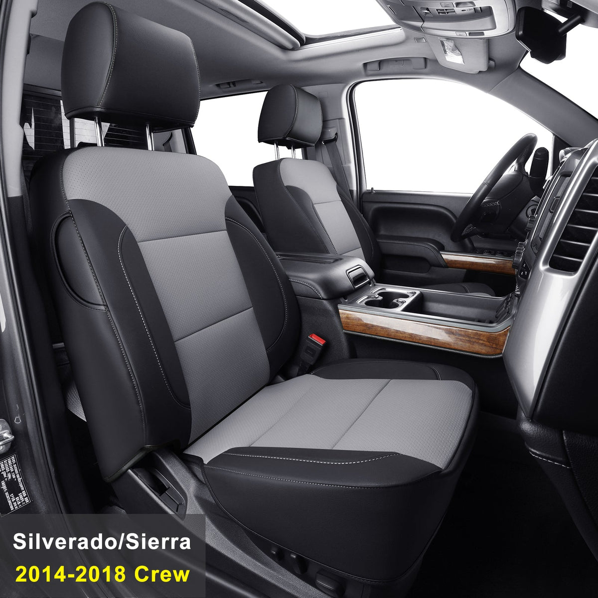 Custom Silverado Seat Covers 2007-2024 Chevrolet Silverado Sierra 1500/2500HD/3500HD crew, all-covered seat covers，dual, extended cab, waterproof leather, , all seasons