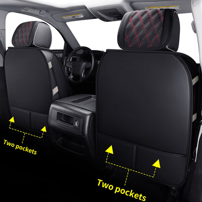 Chevy Silverado GMC Sierra Truck Seat Covers Trail Boss Z71 Pickup 2007-2024 1500 2500HD 3500HD Crew Double Extended Cab Waterproof Leather