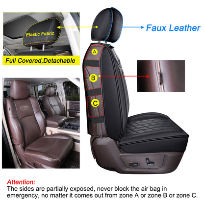 Ram 1500 Seat Covers Front and Back, Also Fit for Minority of The 2006-2020 Ram 2500 3500 Crew Cab& Quad Cab Pickup, with Faux Leather