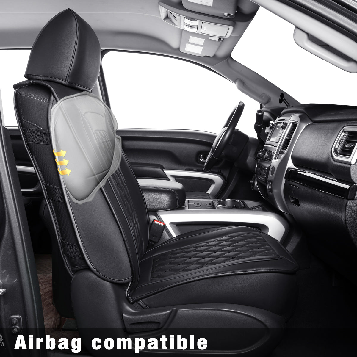 2018-2024 Titan Seat Covers leather Fit Nissan .SV. PRO-4X. Platinum Reserve .S. SL. Crew Caba and Extended Cab&Regular Cab truck Waterproof seat cover