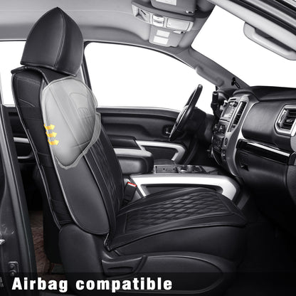 2018-2024 Titan Seat Covers leather Fit Nissan .SV. PRO-4X. Platinum Reserve .S. SL. Crew Caba and Extended Cab&Regular Cab truck Waterproof seat cover