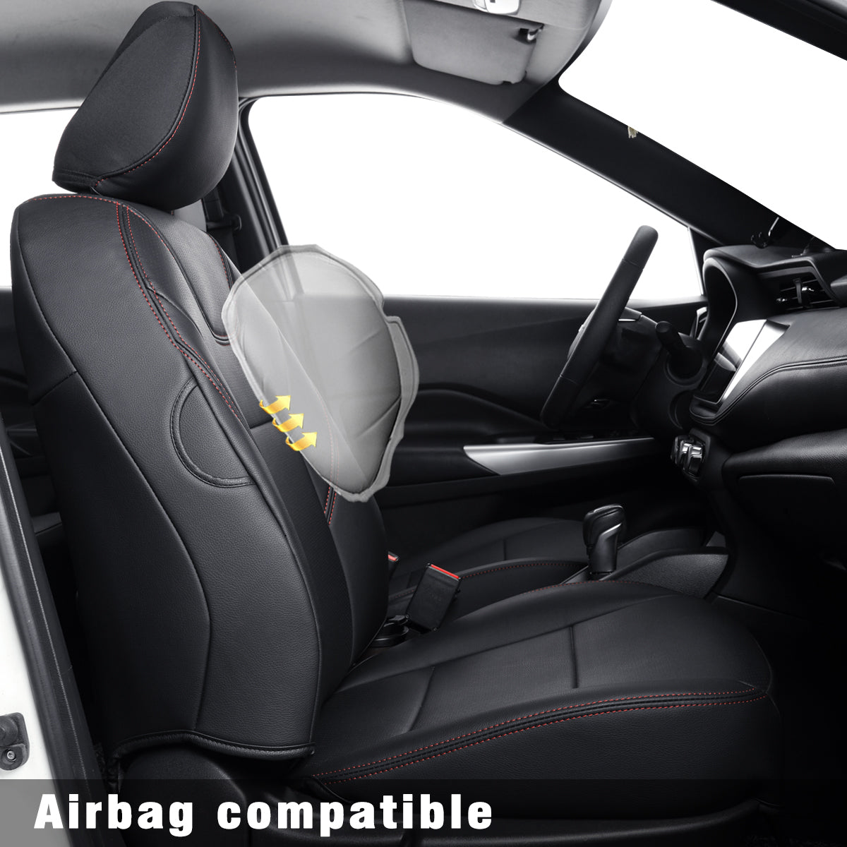 Nissan Kicks Seat Covers Custom,Fit 2018-2024 Kicks Seat Covers SV,SR,S,Front Set,Full Set,  Waterproof artificial leather seat cover