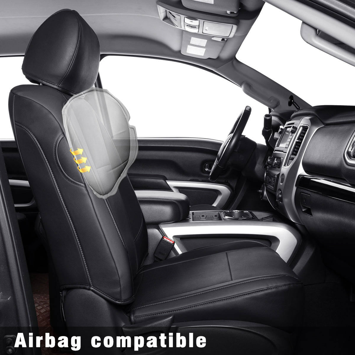 2018-2023 Titan Seat Covers Waterproof leather Fit Nissan SV PRO-4X Platinum Reserve S SL Crew Caba and Extended Cab&Regular Cab truck seat cover