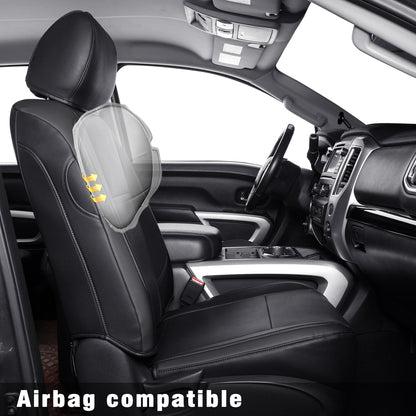 2018-2023 Titan Seat Covers Waterproof leather Fit Nissan SV PRO-4X Platinum Reserve S SL Crew Caba and Extended Cab&Regular Cab truck seat cover