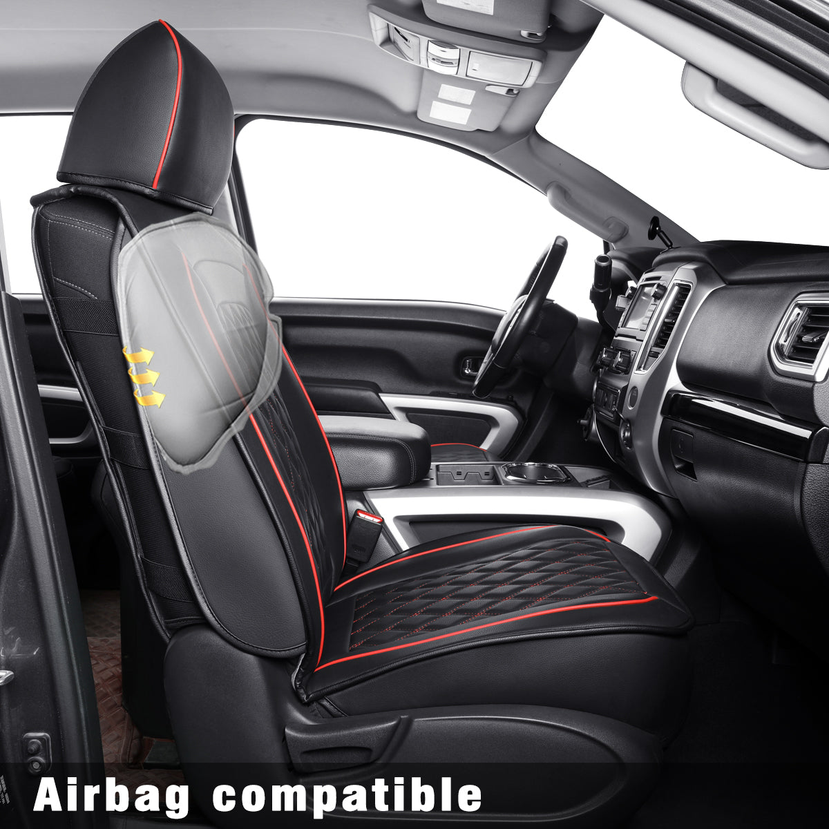 2018-2024 Titan Seat Covers leather Fit Nissan .SV. PRO-4X. Platinum Reserve .S. SL. Crew Caba and Extended Cab&Regular Cab truck Waterproof seat cover