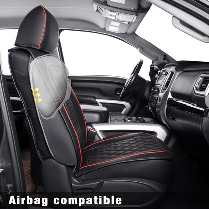 2018-2024 Titan Seat Covers leather Fit Nissan .SV. PRO-4X. Platinum Reserve .S. SL. Crew Caba and Extended Cab&Regular Cab truck Waterproof seat cover