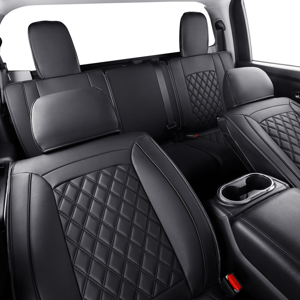 2018-2024 Titan Seat Covers leather Fit Nissan .SV. PRO-4X. Platinum Reserve .S. SL. Crew Caba and Extended Cab&Regular Cab truck Waterproof seat cover
