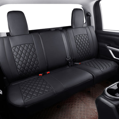 2018-2024 Titan Seat Covers leather Fit Nissan .SV. PRO-4X. Platinum Reserve .S. SL. Crew Caba and Extended Cab&Regular Cab truck Waterproof seat cover
