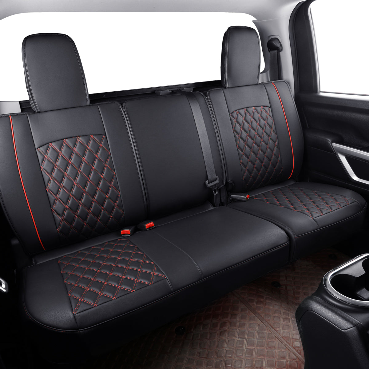 2018-2024 Titan Seat Covers leather Fit Nissan .SV. PRO-4X. Platinum Reserve .S. SL. Crew Caba and Extended Cab&Regular Cab truck Waterproof seat cover