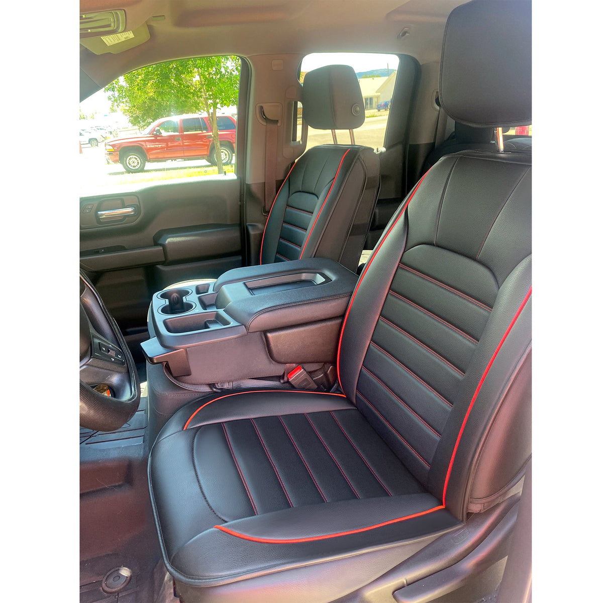 Silverado Seat Covers Fit for 2007-2024 Chevy Silverado Sierra 1500/2500 HD / 3500 HD Crew,Double,Extended Cab with Water Proof Faux Leather