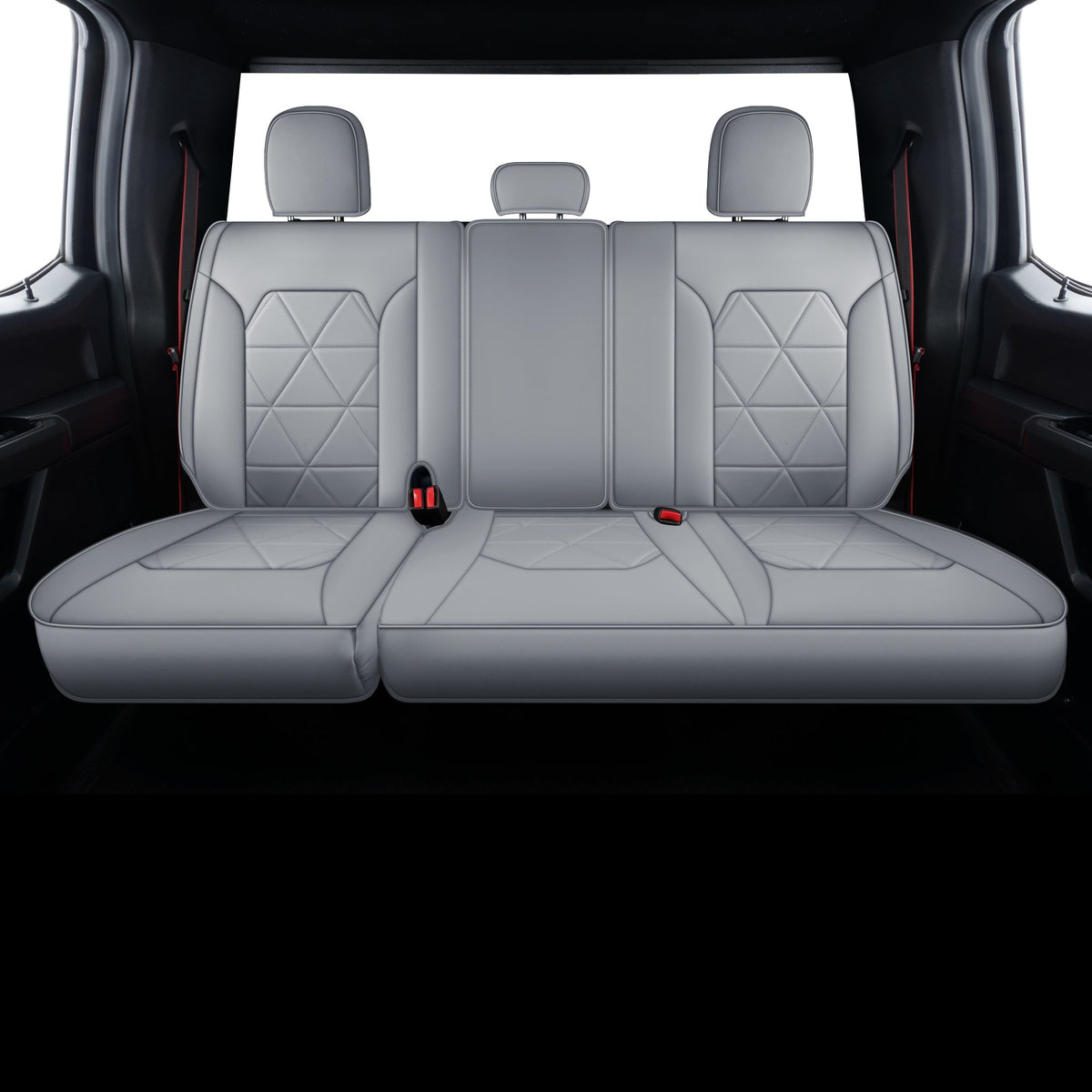 F150 Seat Covers For 2015-2024 F150 CrewCab&2017-2020 F250,F350,F450 CrewCab Waterproof Faux leather