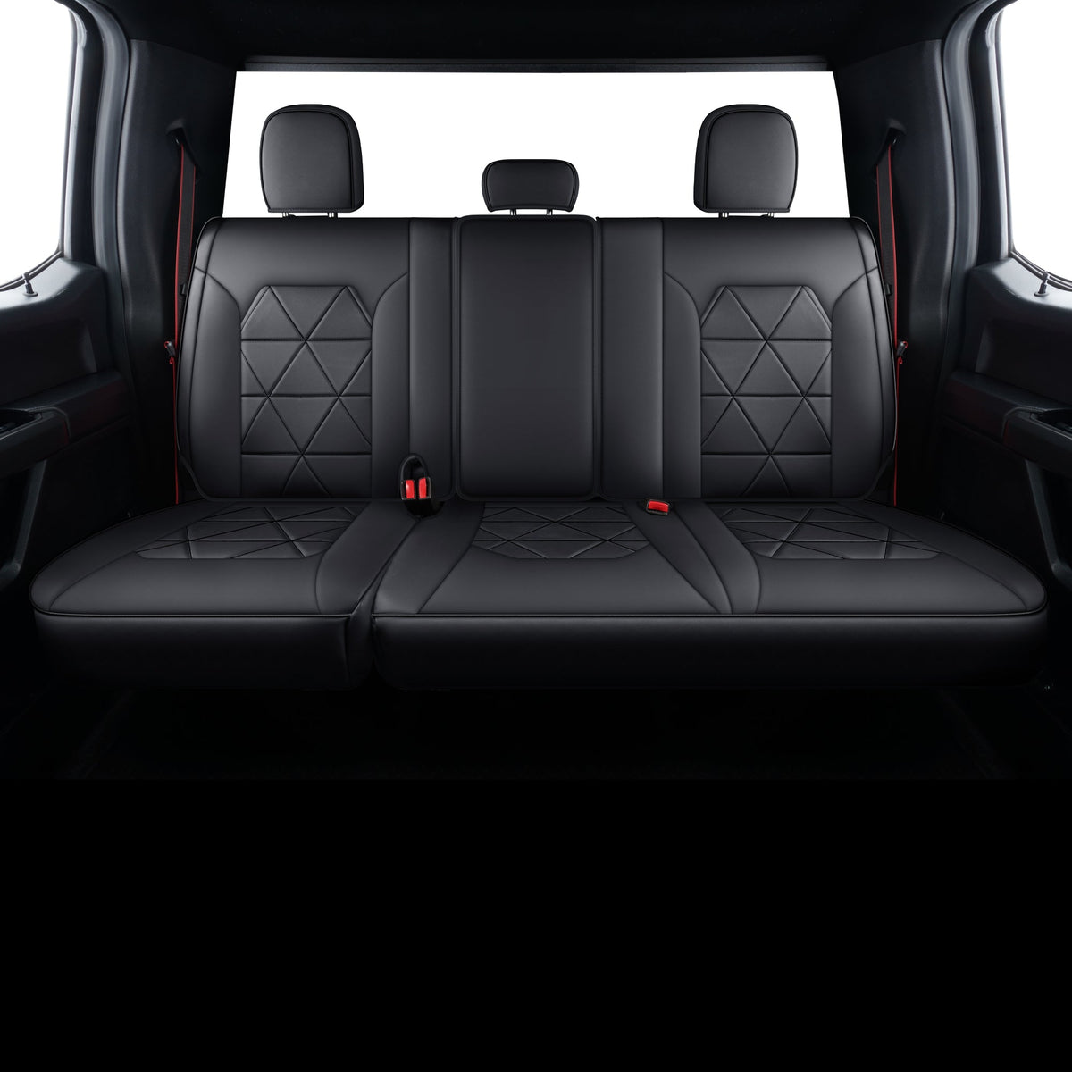 F150 Seat Covers For 2015-2024 F150 CrewCab&2017-2020 F250,F350,F450 CrewCab Waterproof Faux leather
