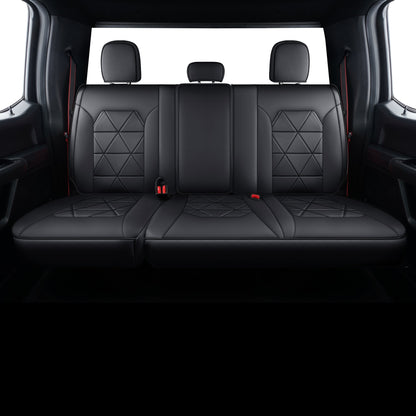 F150 Seat Covers For 2015-2024 F150 CrewCab&2017-2020 F250,F350,F450 CrewCab Waterproof Faux leather
