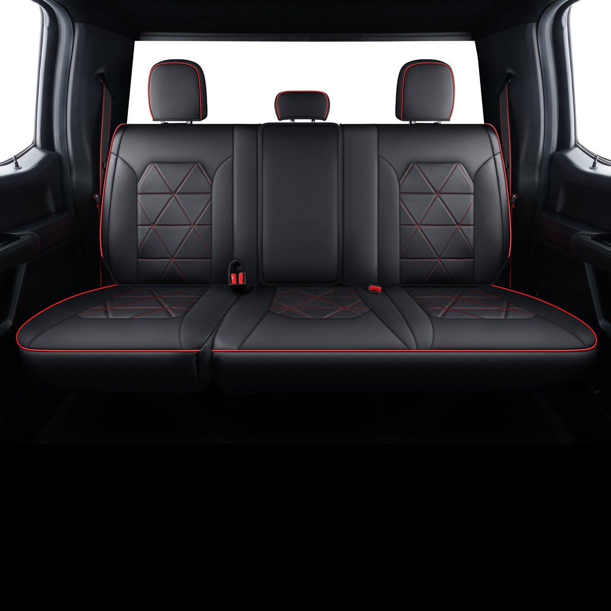 F150 Seat Covers For 2015-2024 F150 CrewCab&2017-2020 F250,F350,F450 CrewCab Waterproof Faux leather