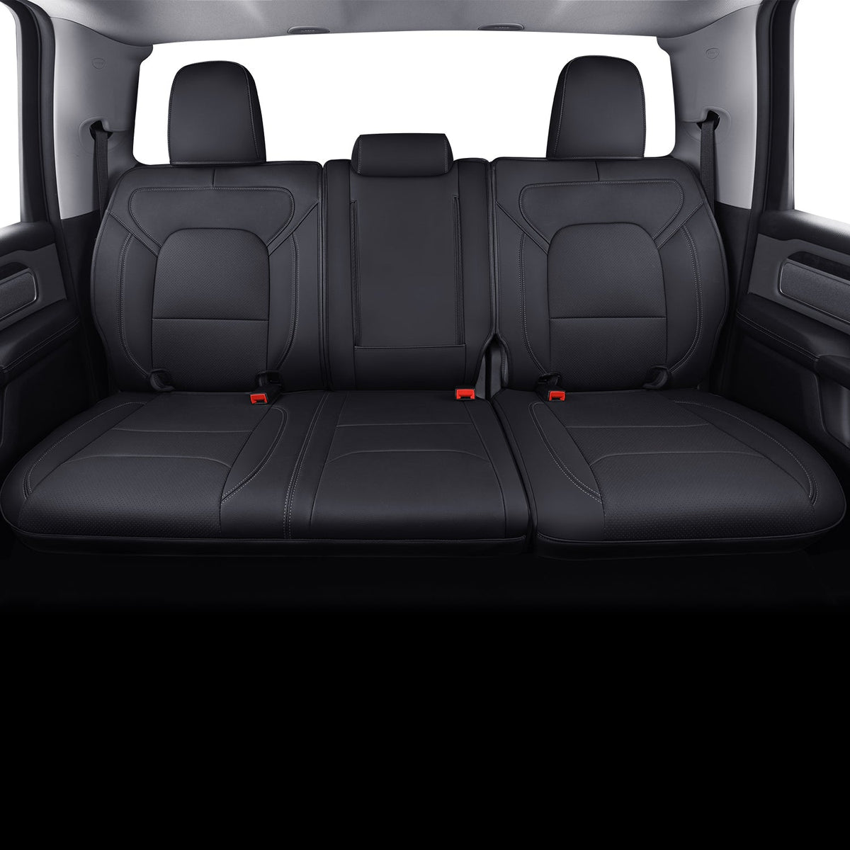 Ram 1500 2011-2019 2020 2021 2022 2023 2024 Crew Cab Waterproof Seat Covers FullSet, Custom Fit Ram Bighorn Laramie Limited Rebel Longhorn Pickup with 4/6 Split Rear Seat