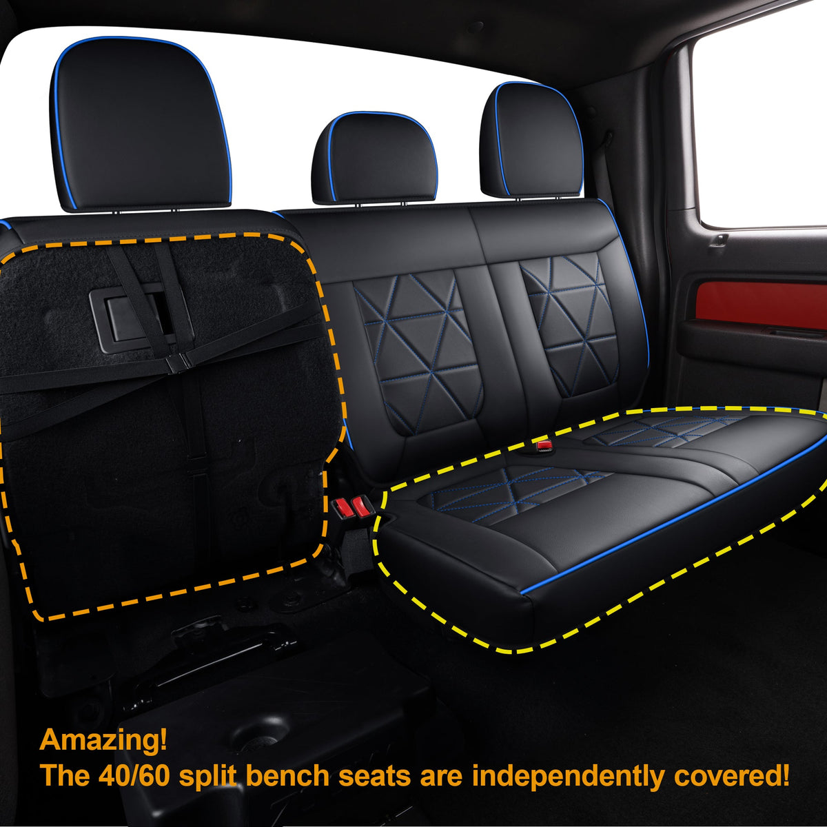 Ford F150 Seat Covers,For 2009-2014 F150 CrewCab 2011-2016 F250 F350 Waterproof faux leather All seasons are good Free delivery
