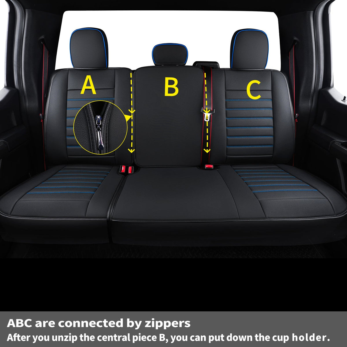 F150 Seat Covers Full Set with Waterproof Leather, Automotive Vehicle Cushion Cover for Cars SUV Pick-up Truck Fit for 2009 to 2024 Ford F150 Carhartt and 2017 to 2023 F250 F350 F450