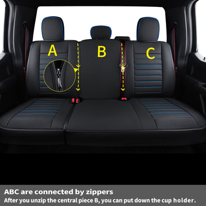 F150 Seat Covers Full Set with Waterproof Leather, Automotive Vehicle Cushion Cover for Cars SUV Pick-up Truck Fit for 2009 to 2024 Ford F150 Carhartt and 2017 to 2023 F250 F350 F450