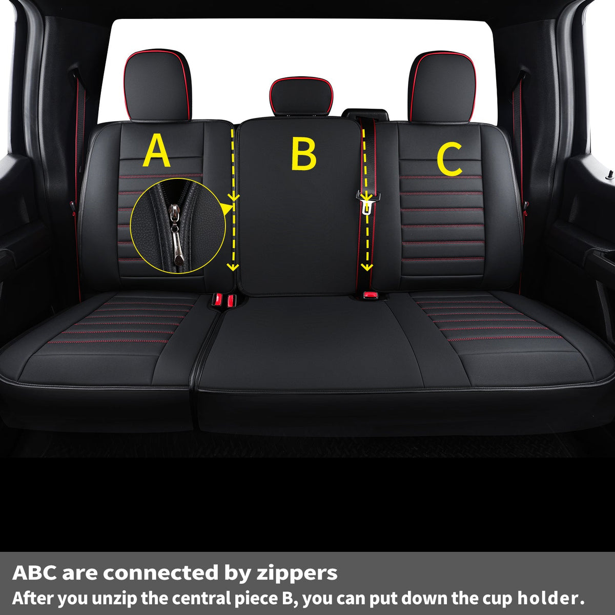 F150 Seat Covers Full Set with Waterproof Leather, Automotive Vehicle Cushion Cover for Cars SUV Pick-up Truck Fit for 2009 to 2024 Ford F150 Carhartt and 2017 to 2023 F250 F350 F450