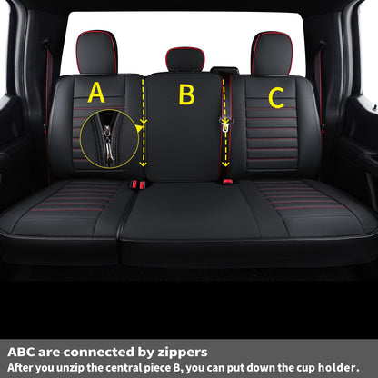 F150 Seat Covers Full Set with Waterproof Leather, Automotive Vehicle Cushion Cover for Cars SUV Pick-up Truck Fit for 2009 to 2024 Ford F150 Carhartt and 2017 to 2023 F250 F350 F450