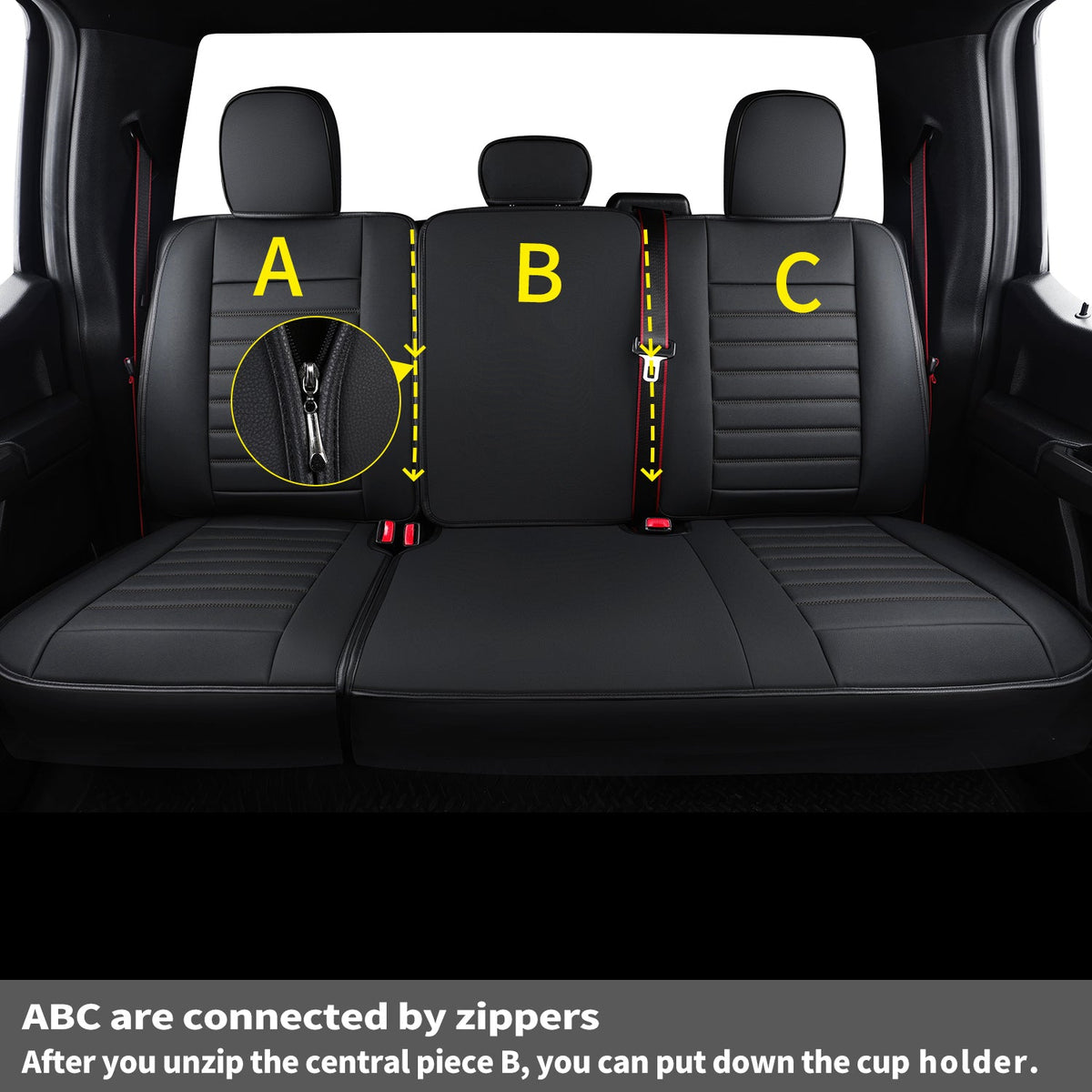 F150 Seat Covers Full Set with Waterproof Leather, Automotive Vehicle Cushion Cover for Cars SUV Pick-up Truck Fit for 2009 to 2024 Ford F150 Carhartt and 2017 to 2023 F250 F350 F450