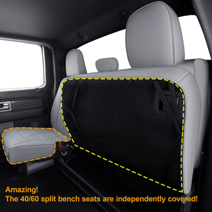F150 Seat Covers For 2015-2024 F150 CrewCab&2017-2020 F250,F350,F450 CrewCab Waterproof Faux leather