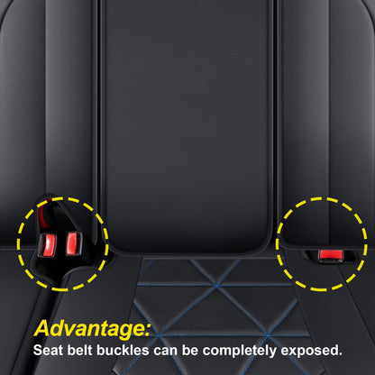 F150 Seat Covers For 2015-2024 F150 CrewCab&2017-2020 F250,F350,F450 CrewCab Waterproof Faux leather