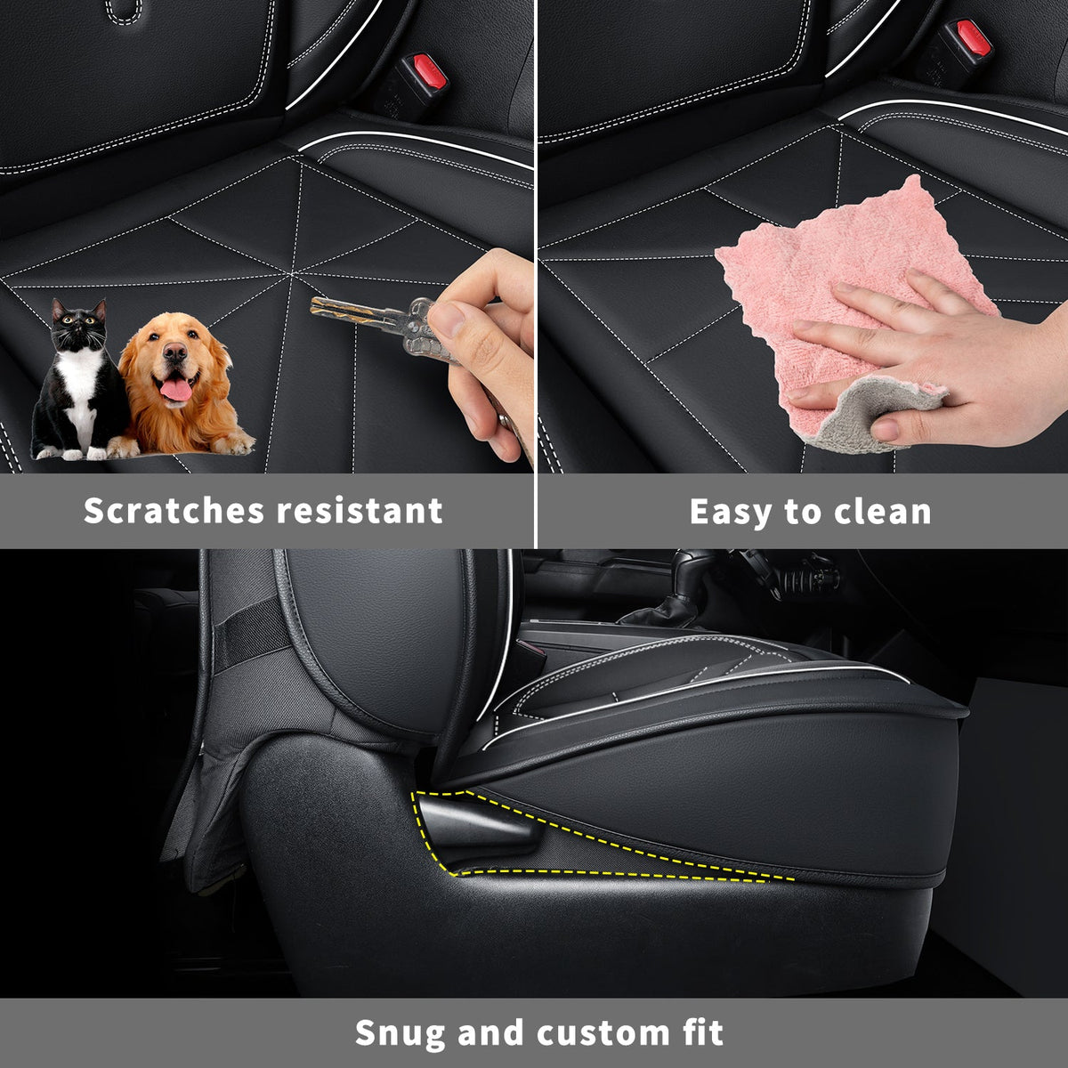 2005-2023 Tacoma Seat Covers Custom Double Cab,Waterproof leather seat cover, all seasons including trims like SR, SR5, Limited, TRD Off Road, TRD Pro, TRD Sport, etc. comfortable and breathable