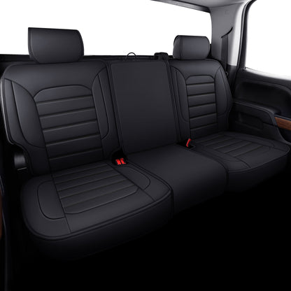 Silverado Seat Covers Fit for 2007-2024 Chevy Silverado Sierra 1500/2500 HD / 3500 HD Crew,Double,Extended Cab with Water Proof Faux Leather