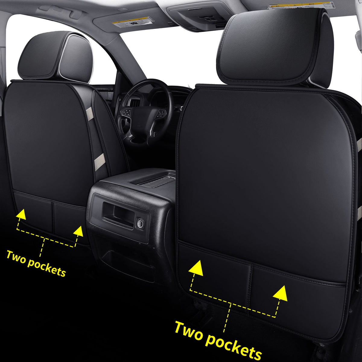 Silverado Seat Covers Fit for 2007-2024 Chevy Silverado Sierra 1500/2500 HD / 3500 HD Crew,Double,Extended Cab with Water Proof Faux Leather