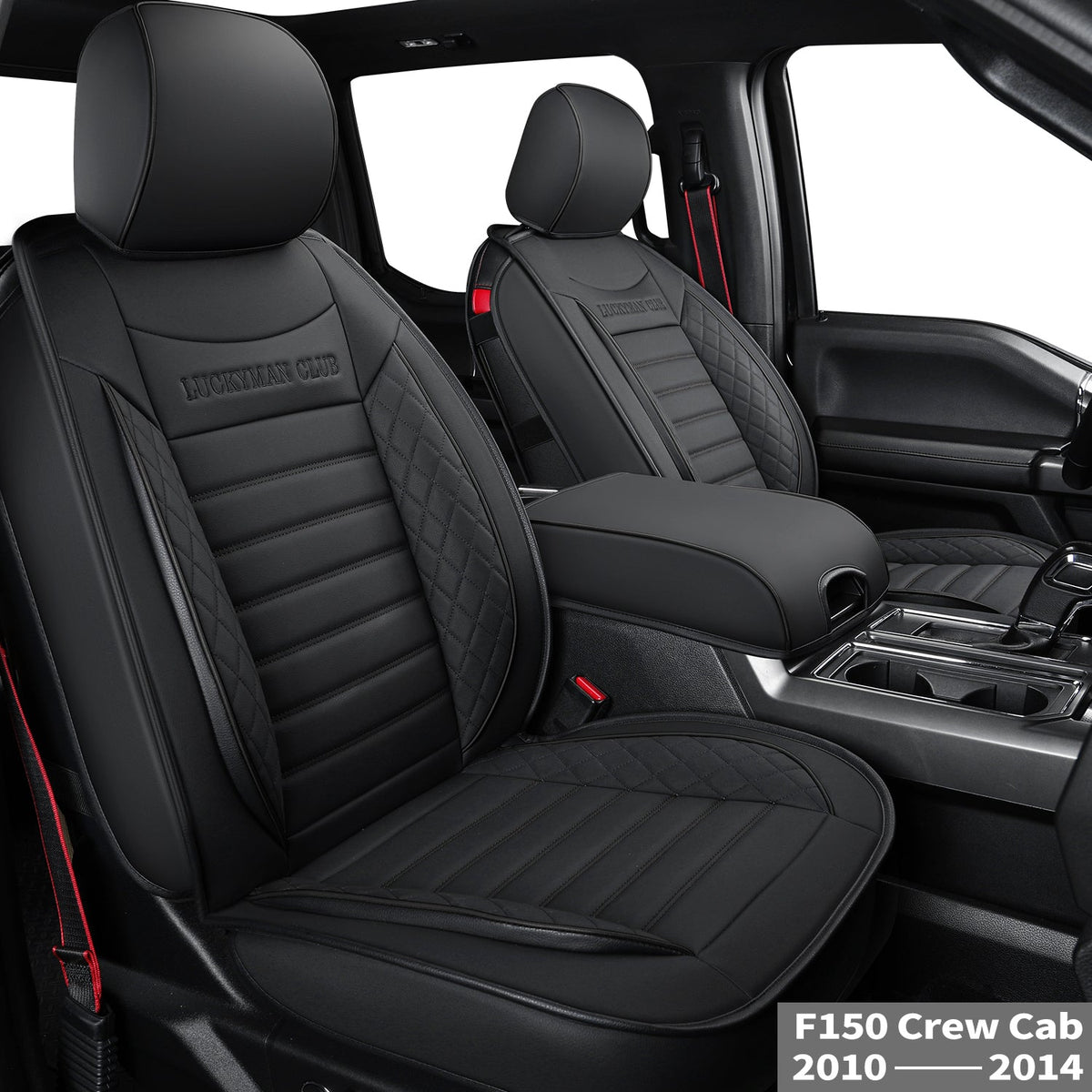 F150 Seat Covers Full Set with Waterproof Leather, Automotive Vehicle Cushion Cover for Cars SUV Pick-up Truck Fit for 2009 to 2024 Ford F150 Carhartt and 2017 to 2023 F250 F350 F450