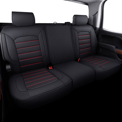 Silverado Seat Covers Fit for 2007-2024 Chevy Silverado Sierra 1500/2500 HD / 3500 HD Crew,Double,Extended Cab with Water Proof Faux Leather