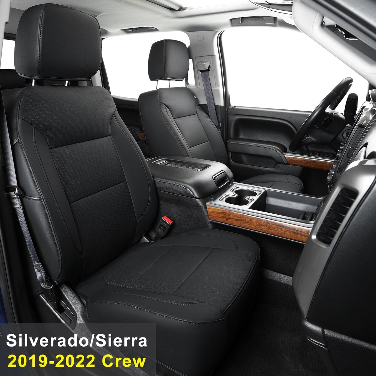 Custom Silverado Seat Covers 2007-2024 Chevrolet Silverado Sierra 1500/2500HD/3500HD crew, all-covered seat covers，dual, extended cab, waterproof leather, , all seasons