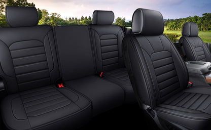 Silverado Seat Covers Fit for 2007-2024 Chevy Silverado Sierra 1500/2500 HD / 3500 HD Crew,Double,Extended Cab with Water Proof Faux Leather