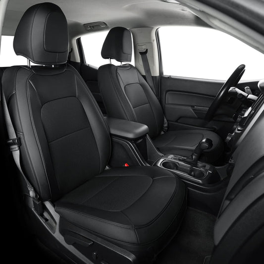 Chevy Colorado Seat Covers Full Set,fit for 2015-2022 Colorado Crew Cab Z71 LT ZR2 Work Truck with Water Proof Faux Leather