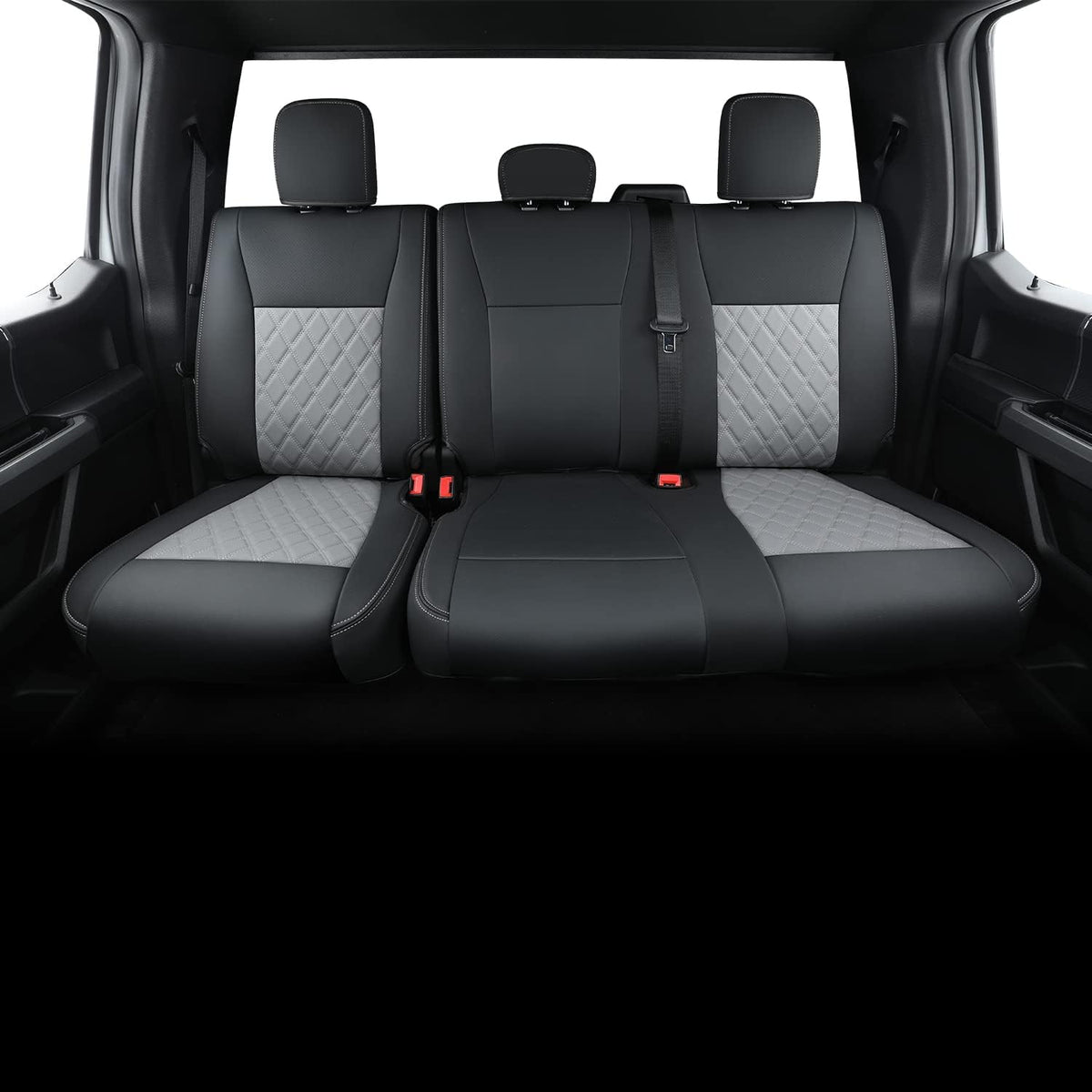 F150 SuperCrew 2015-2024 Custom Pickup Car Truck Seat Covers XLT, Waterproof Faux Leather, Full Coverage, Also Fit 2017-2023 F250/F350