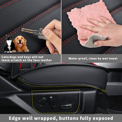 F150 Seat Covers Full Set with Waterproof Leather, Automotive Vehicle Cushion Cover for Cars SUV Pick-up Truck Fit for 2009 to 2024 Ford F150 Carhartt and 2017 to 2023 F250 F350 F450