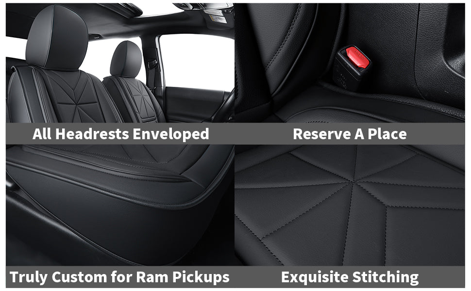 2005-2023 Tacoma Seat Covers Custom Double Cab,Waterproof leather seat cover, all seasons including trims like SR, SR5, Limited, TRD Off Road, TRD Pro, TRD Sport, etc. comfortable and breathable